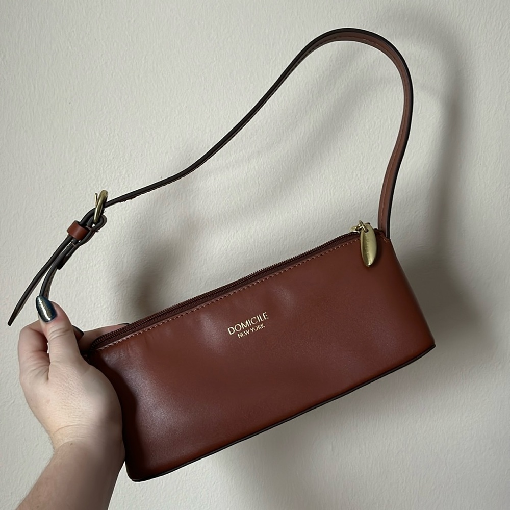 GENUINE LEATHER Little handbag in tan